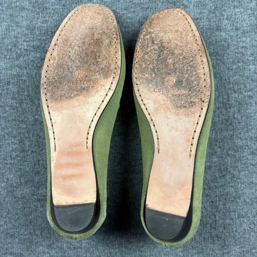 Cole Haan Olive Green Suede Leather Loafers Size 6B Women's Comfort Dress‎ Shoes